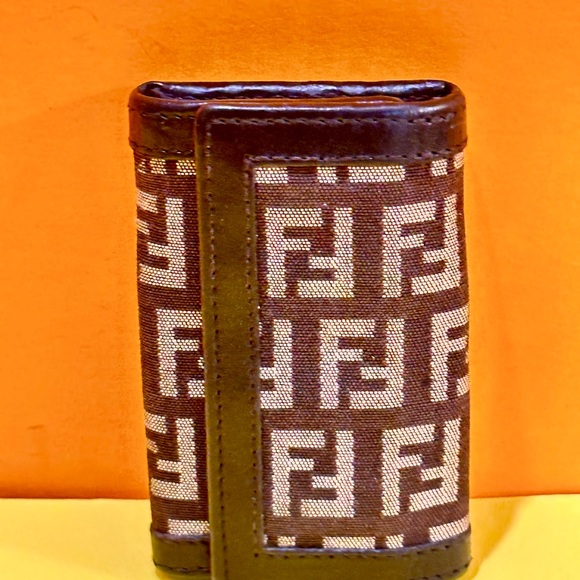 Fendi Black and Brown Monogram Key Holder